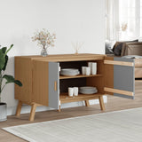Sideboard OLDEN Grey and Brown 114x43x73.5 cm Solid Wood Pine 358610