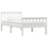 Bed Frame without Mattress White Solid Pinewood 100x200 cm 283215