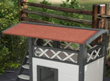 Cat House Outdoor w/ Balcony Stairs Roof, 77 x 50 x 73 cm, White T3398P347598