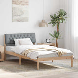 Bed frame Brown and light grey 100 x 200 cm Solid pine wood 878629