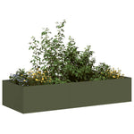 ZNTS Planter Olive Green 200x80x40 cm Steel 860755