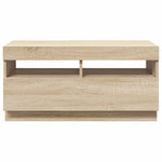 TV Cabinet with LED Lights Sonoma Oak 80x35x40 cm 804448