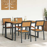 Garden Dining Set 5 pcs Black and brown 140 x 80 x 75 cm 3284383