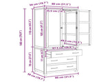 Storage Furniture Set with Drawer 2 pcs Brown Solid Oak Wood 3328631