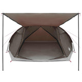 Cabin Tent with Roof Brown grey 8-Person Polyester and Steel 42029013