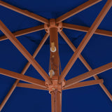 313763 Garden Parasol with Wooden Pole Blue 270 cm