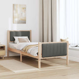 Bed frame Brown and dark grey 75 x 190 cm Solid pine wood 878510