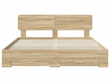 Bed Frame with Drawer Sonoma Oak 140 x 200 cm Engineered Wood 3412366