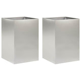 Garden Planter 2 pcs Silver 50 x 50 x 75 cm Stainless Steel 8005395