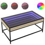 ZNTS Coffee Table with Infinity LED Sonoma Oak 90x50x41 cm 847688