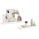 Floating Wall Shelves 2 pcs High Gloss White 80x23.5x3.8 cm MDF 323752