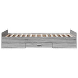 Bed Frame with Drawers without Mattress Grey Sonoma 100x200 cm 3280333