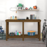 Work Bench Honey Brown 140x50x80 cm Solid Wood Pine 822509