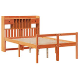 Bookcase Bed without Mattress Wax Brown 135x190 cm Doouble Solid Wood Pine 3322068