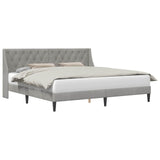 Bed Frame with Headboard Light Grey 180 x 200 cm Velvet 42027457