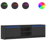 TV Cabinet with LED Black 180x34x50 cm Engineered Wood 3307913