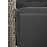 5 Piece Garden Dining Set with Cushions Grey Poly Rattan 3212482