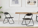 Folding Chair 2 pcs Black 48 x 43.5 x 81 cm Faux Leather 42029060