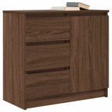 Sideboard with Drawer Brown Oak 71x35x65 cm Engineered Wood 861577