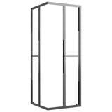 Shower Cabin Half Frosted ESG 80x80x180 cm Black 151853