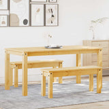 ZNTS 3 Piece Dining Set Panama Solid Wood Pine 3345173