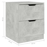 326732 Bedside Cabinets 2 pcs Concrete Grey 40x40x50 cm Engineered Wood