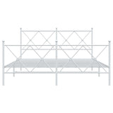 Metal Bed Frame without Mattress with Footboard White 160x200cm 376572