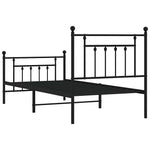 Metal Bed Frame without Mattress with Footboard Black 90x190cm 353547
