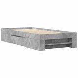 Bed Frame without Mattress Concrete Grey 100x200cm Engineered Wood 3295488