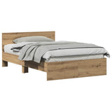 Bed Frame Artisan Oak 193 x 125 x 70 cm Engineered Wood 3376061