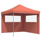 ZNTS Foldable Party Tent Pop-Up with 2 Sidewalls Terracotta 4004926