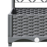 Garden Planter with Trellis Light Grey 40x40x121.5 cm PP 153269