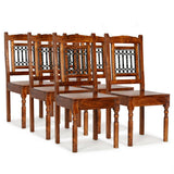 Dining Chair Set of 6 Brown Solid acacia wood, cast iron Standard 275272
