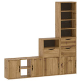 4 Piece TV Units with Storage "ODDA" Solid Wood Pine 3365372