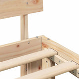 Bed Frame with Headboard Natural 140 x 190 cm Solid Pine Wood 872656
