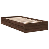 Bed Frame with Drawers without Mattress Brown Oak 100x200 cm 3280677