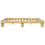 Bed Frame without Mattress 140x190 cm Solid Wood Oak 851960