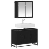 Bathroom Furniture Set 2 pcs Black Oak Engineered Wood 3402359