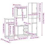 ZNTS 4 Piece Bathroom Furniture Set Grey Sonoma Engineered Wood 3301228