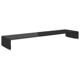 TV Stand/Monitor Riser Glass Black 120x30x13 cm 244141