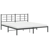 Metal Bed Frame without Mattress with Headboard Black 180x200cm 355565