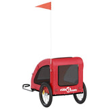 Pet Bike Trailer Red Oxford Fabric and Iron 93964