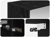 Bathroom Mirror Cabinet Black Oak 70 x 14.5 x 70 cm 889088