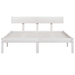 Bed Frame without Mattress White Solid Wood Pine King Size 810153