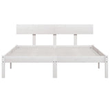Bed Frame without Mattress White Solid Wood Pine King Size 810153