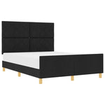 ZNTS Bed Frame Black 140x200 cm Fabric 3344811
