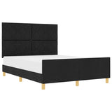 ZNTS Bed Frame Black 140x200 cm Fabric 3344811