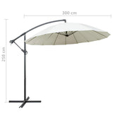 Parasol Sand white Aluminium, Polyester 3 m diameter 47220