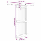 Sliding Door with Hardware Set 85x210 cm Solid Wood Pine 3332660