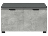 Hall Bench with Cushion with Door Concrete Grey 60 x 38 x 46 cm 891475
